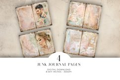 Wedding Junk Journal Digital Paper Bi-fold Product Image 1