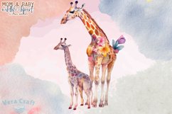 Mom &amp; Baby Wildlife Animal Watercolor Clipart - 12 Variation Product Image 6