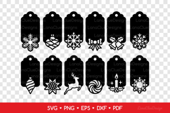 Christmas Decorative Gift Tags SVG Bundle, Papercut Tag Product Image 2