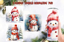 Christmas Snowman Tumbler Sublimation Designs Product Image 1
