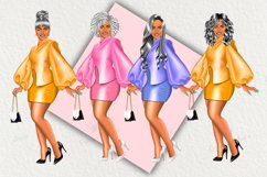 Curvy girl clipart, planner babe clipart, glam girl clipart Product Image 5