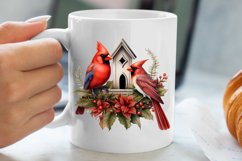 Christmas Cardinal Watercolor Clipart, Christmas Cardinal Product Image 5