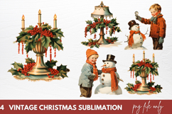 Vintage Christmas Clipart Sublimation Product Image 1