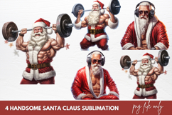 Handsome Santa Claus Clipart Sublimation Product Image 1