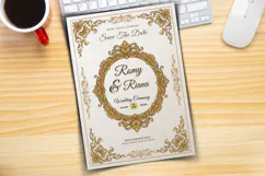 Elegant Gold Floral Wedding Invitation Canva Template Product Image 3