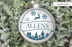 Christmas Family Name SVG - Christmas Village and Reindeer Product Image 5