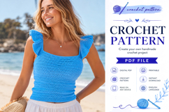 Ruffle Strap Tank Top Crochet Pattern PDF Product Image 3