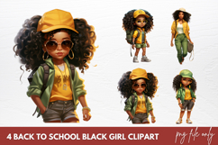 Back to School Black Girl Clipart Sublimation PNG Product Image 1