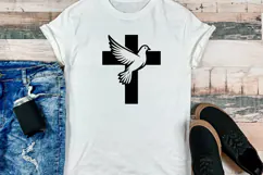 Christian Cross with Dove SVG Holy Spirit Symbol Product Image 3