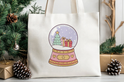 Christmas Angel Tree Unicorn Snow Globe PNG Sublimation Product Image 3