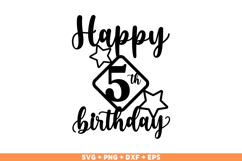 Happy 5th Birthday SVG, Happy Birthday SVG, Birthday shirt Product Image 1