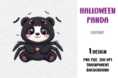 Halloween Panda, Cute Clipart Product Image 1
