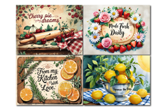 Fruit Kitchen Cutting Board Design, Tropical fruit PNG Product Image 2