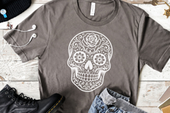 Sugar Skull SVG Files | Floral Day of the Dead 4 Designs Product Image 4