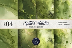 Spilled Matcha Texture, Green Abstract Liquid Digital Paper Product Image 1