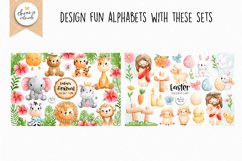 Wood alphabets and numbers clipart Product Image 3