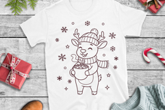 Cute Christmas Reindeer SVG Cut Files| 4 Hot Cocoa &amp; Lights Product Image 2