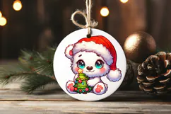 Christmas Polar Bear Sublimation PNG | Cute Kawaii Designs Product Image 3