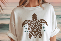 Ornamental Sea Turtle SVG | Tribal Turtle Mandala Cut File Product Image 5