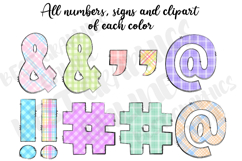 Plaid Alphabet Doodle Letters and Numbers, Easter Letters Product Image 5