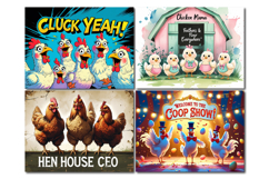 Kitchen Cutting Board ,Funny Chicken, Farm Sublimation Product Image 2