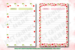 Cherry Printable Note Paper Cherries Writing Papers Notebook Product Image 6
