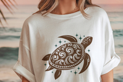 Ornamental Sea Turtle SVG | Tribal Turtle Mandala Cut File Product Image 4