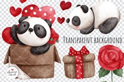 Valentine&#039;s panda, panda clipart, love clipart Product Image 3