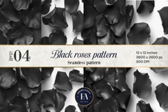 Black Rose Petals Pattern digital papers | Roses pattern Product Image 1