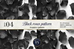 Black Rose Petals Pattern digital papers | Roses pattern Product Image 1