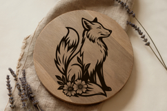 Woodland Floral Fox SVG| Foxes Laser Engraving Cut Files Product Image 4