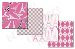 28 Pink Paris Digital Papers Set Eiffel Tower Oh la la Paper Product Image 7
