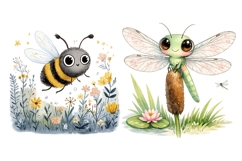 12 Spring Bugs Clipart Bundle, Watercolor Insects PNG Product Image 4