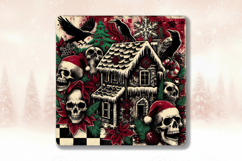 Gothic Christmas Square Coasters Sublimation PNG Clipart Product Image 2