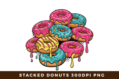 Dripping Glaze Donuts Sublimation Design 300DPI PNG - Sweet Product Image 1
