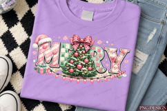 Coquette Merry Christmas PNG | Pink Christmas Tree Bow png Product Image 6