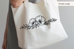 Hand Drawn Poppy Floral Border SVG Product Image 5