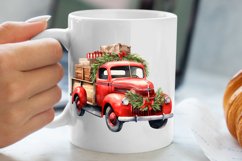 Christmas Cars Watercolor clipart, Christmas Cars Clipart Product Image 5