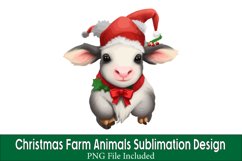 Christmas Farm Animals Sublimation PNG Bundle Product Image 6