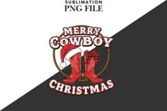 Cowboy Christmas png design for T-shirts Product Image 2