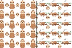 Sloth pattern backgrounds - 8 digital papers Product Image 2
