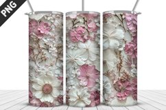 3D Flowers Tumbler Wrap | Sublimation Design | Tumble PNG Product Image 2