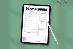 Cute Bubble Font Daily Planner Template PNG - Printable Self Product Image 3