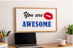 Cross stitch you are awesome words embroidery pattern file Product Image 5