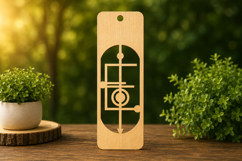 Personalized Letter E Wooden Bookmark with Modern Abstract Product Image 1