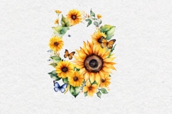 Watercolor Sunflowers Frame, PNG Product Image 2