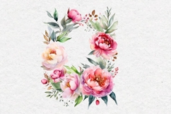 Watercolor Peonies Frame, PNG Product Image 2