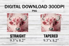 Pink 20 Oz Tumbler Wrap Baby Highland Cow Product Image 2