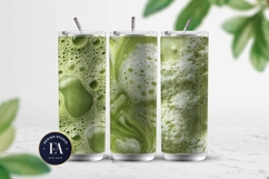 Matcha Foam Pattern, Matcha Froth Texture Digital Paper Product Image 2