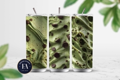 Matcha Ice Cream Pattern, Matcha Dessert Digital Paper Product Image 2